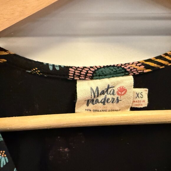 Black Mata Traders Faux Wrap Dress, XS - Picture 2 of 4